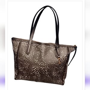 Fossil Black and White Patterned Tote Bag